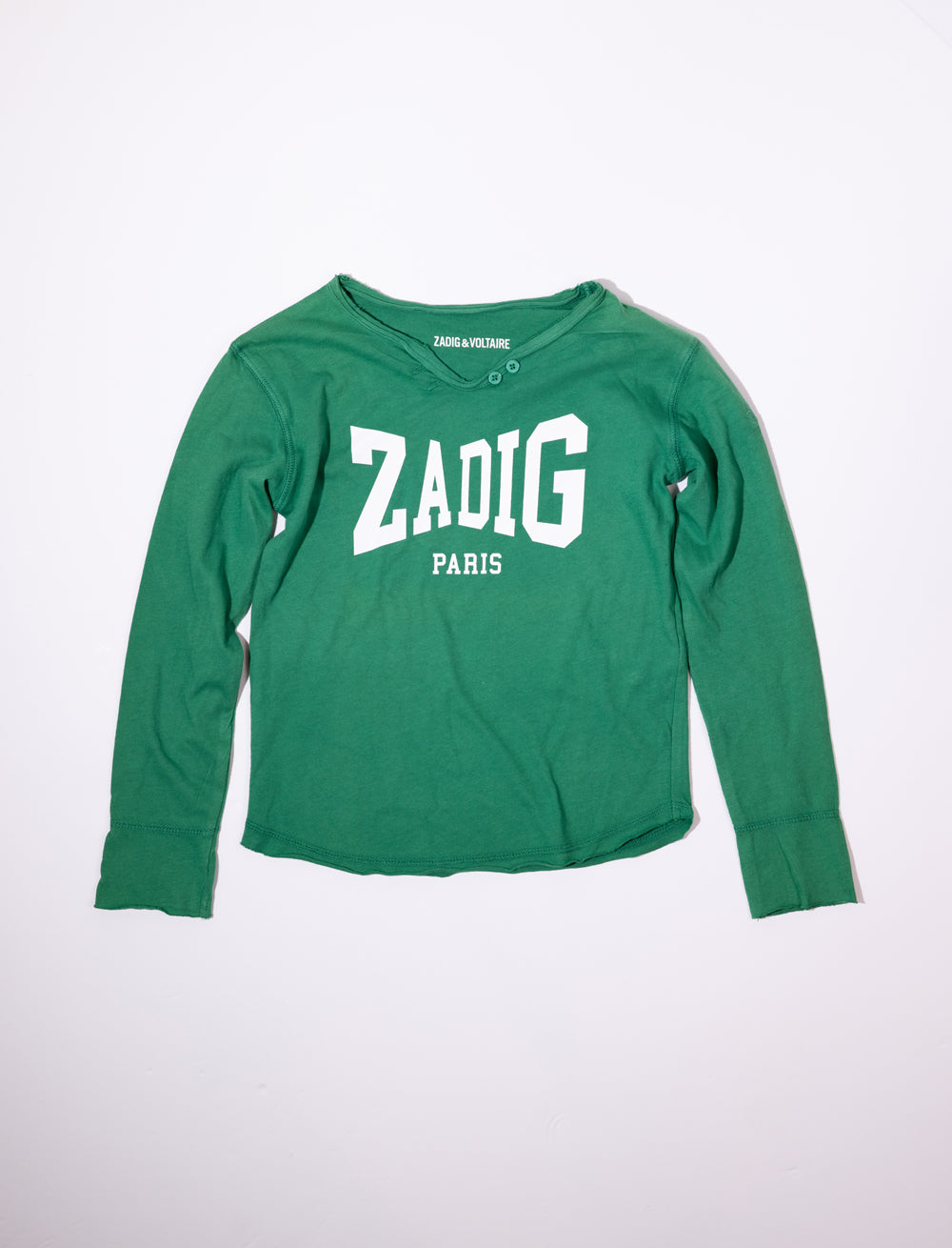 Printed-Logo Col Tunisien Long Sleeves T shirt
