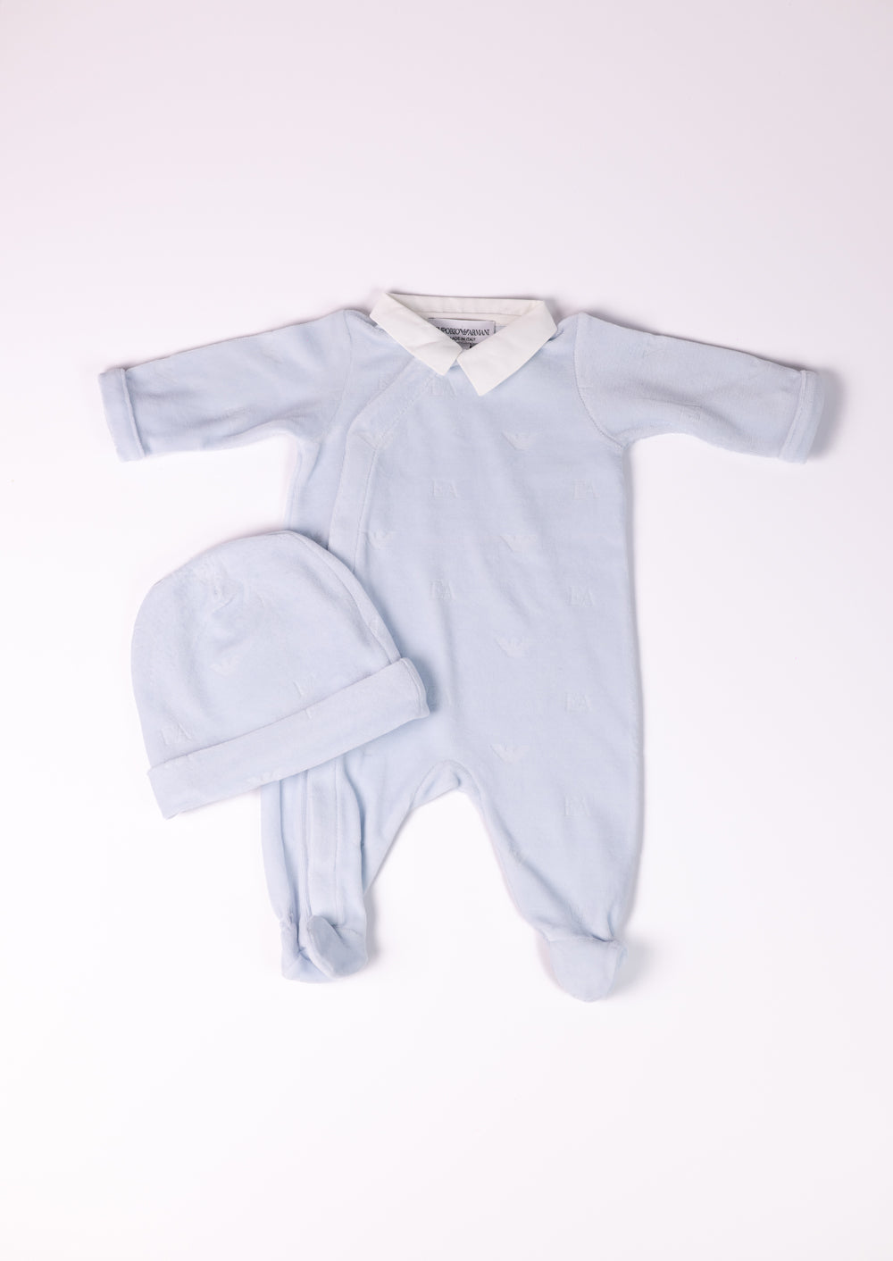 Emporio Armani Monogram Velvet Pyjama with Hat