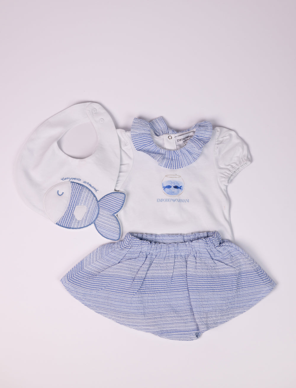 Emportio Armani Fish Set: Tshirt with skort and bib.