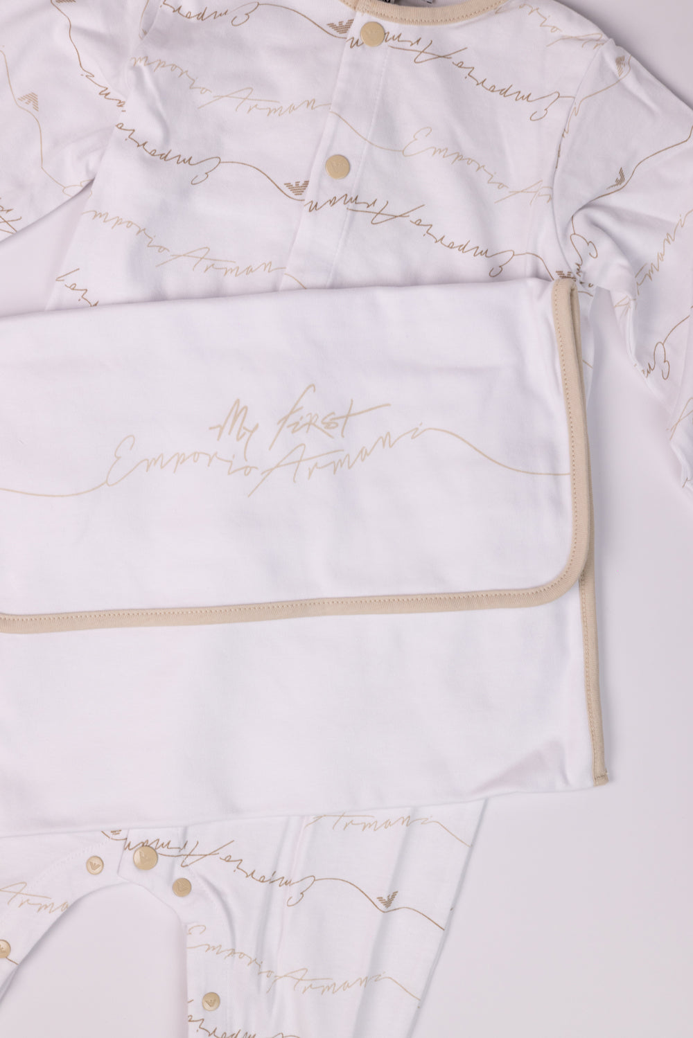 My first Emporio Armani Set of 1 Branded Pajama with bib and a pouch