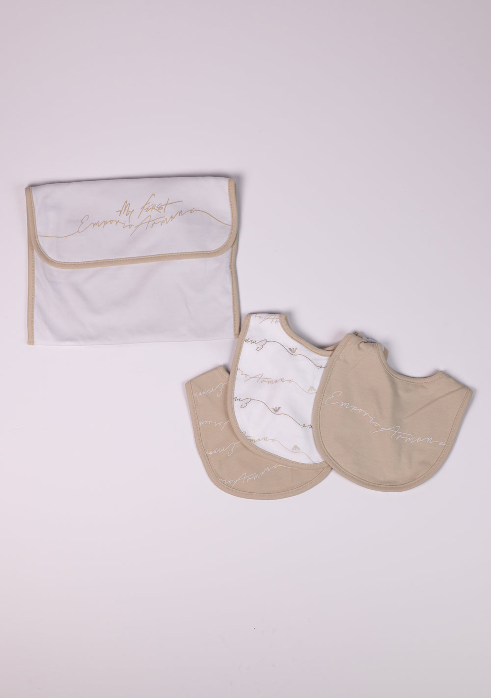 Set of 3 Bibs Emporio Armani Branded with Pouch