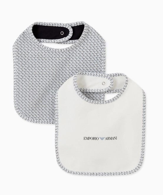 Micro Eagle Logo Bib in  Cotton, Set of 2